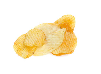 Potato chips isolated on white