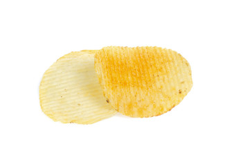Potato chips isolated on white