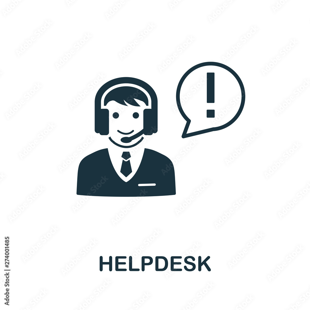Poster helpdesk vector icon symbol. creative sign from icons collection. filled flat helpdesk icon for comp