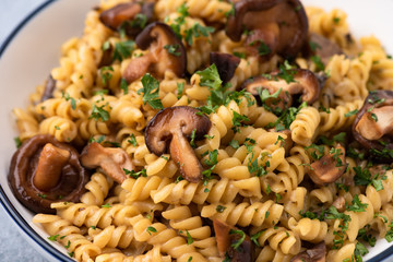 pasta fusilli with Mushroom in Herb sauce