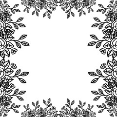 Vector illustration elegant wreath frame with decoration of greeting card