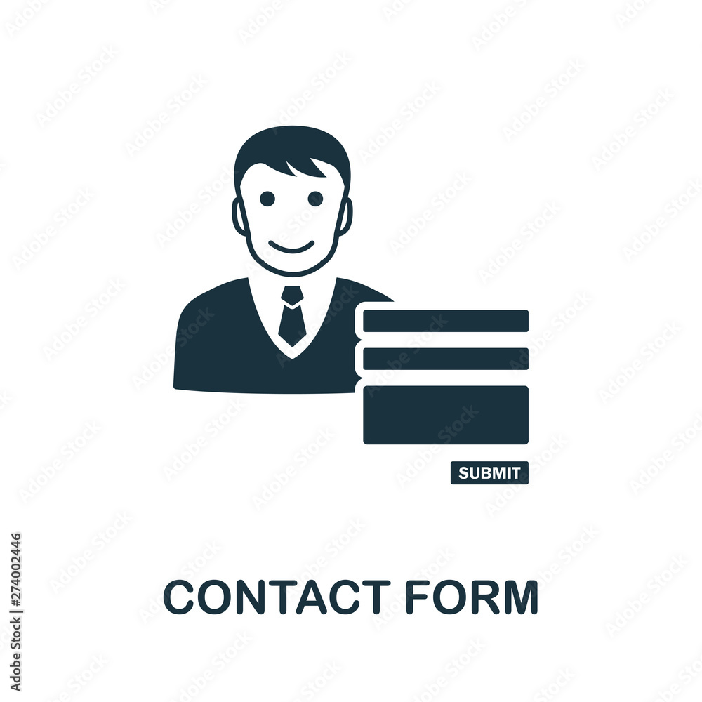 Poster contact form vector icon symbol. creative sign from icons collection. filled flat contact form icon 