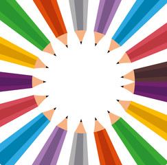 set of colors pencils school