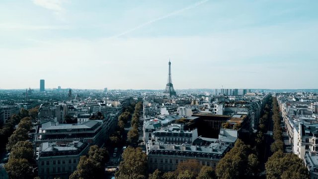 Paris Skyline From The Triumphal Arch, France, graded Version