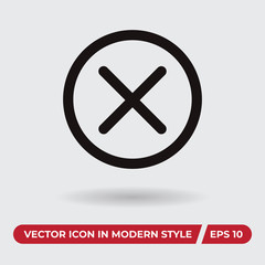 Obraz premium Cross vector icon in modern style for web site and mobile app