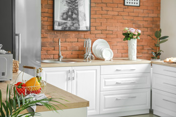 Interior of modern comfortable kitchen