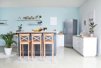 Interior of modern comfortable kitchen