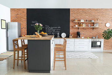 Interior of modern comfortable kitchen
