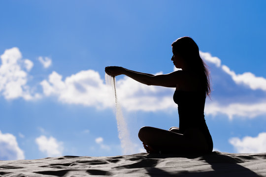 Beach sand girl