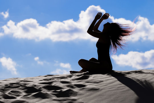Girl silhouette.