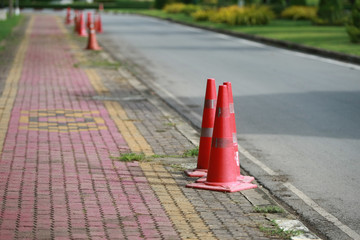 Road cone traffic , street warning