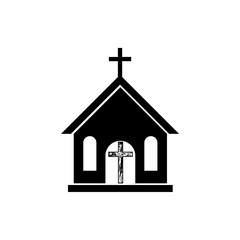 Church logo, Religion, faith, wooden cross icon or symbol