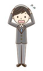 男子学生　焦る