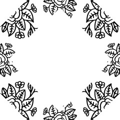 Fototapeta premium Vector illustration elegant wreath frame with decoration of greeting card