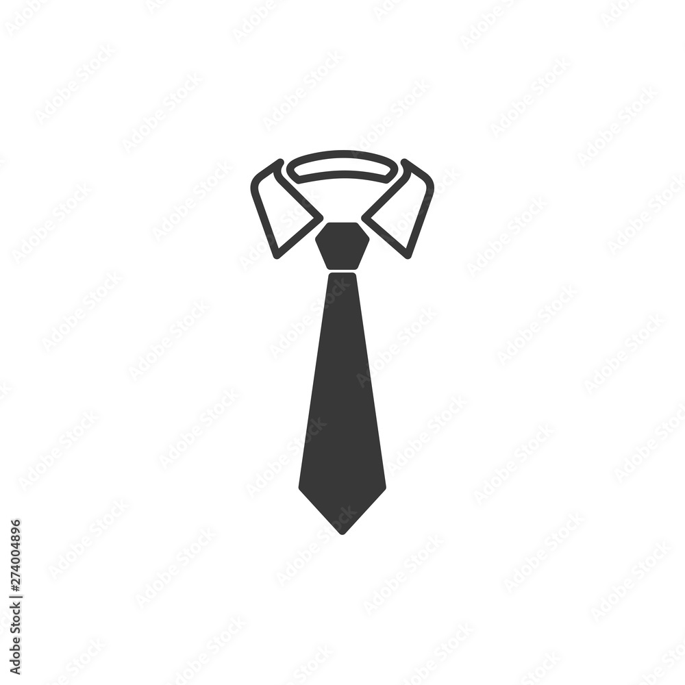 Aufkleber Simple Tie icon template black color editable. Simple Tie symbol Flat vector sign isolated on white background. Simple vector illustration for graphic and web design.