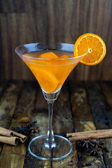 Orange cocktail in a glass