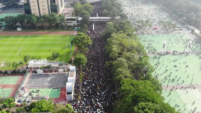 2 million protesters stand out to oppose a controversial extradition bill on June 16 2019 hong kong