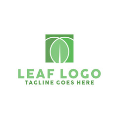 Leaf Logo For Organic Design With Flat Green Style Color Concept. Identity Logotype. Leaf And Nature Emblem For Company. Eco Icon For Farm. Creative And Modern Plant Graphic Idea.