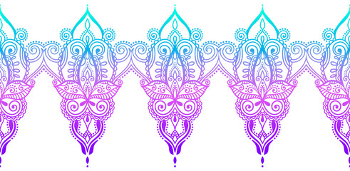 motif cachemire indien sans couture, conception de mehndi au henné
