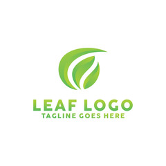 Leaf Logo For Organic Design With Flat Green Style Color Concept. Identity Logotype. Leaf And Nature Emblem For Company. Eco Icon For Farm. Creative And Natural Plant Graphic Idea.