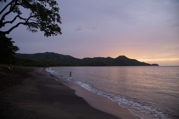 sunset at guanacaste beach costa rica