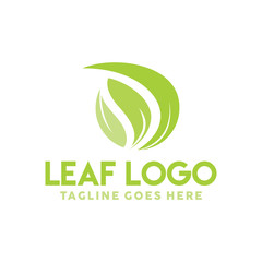 Leaf Logo For Organic Design With Flat Green Style Color Concept. Floral Identity Logotype. Natural And Leave Emblem For Company. Eco Icon For Agribusiness  . Creative And Natural Plant Graphic Idea.