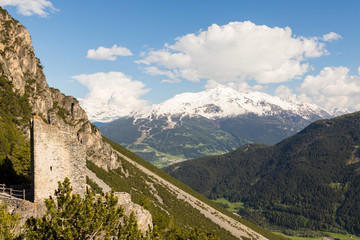 Fototapeta na wymiar Alpine panorama in Italy, Valtellina
