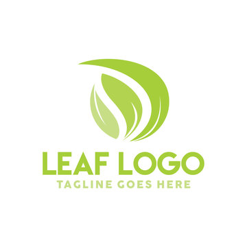 Leaf Logo For Organic Design With Flat Green Style Color Concept. Floral Identity Logotype. Natural And Leave Emblem For Company. Eco Icon For Agribusiness  . Creative And Natural Plant Graphic Idea.