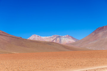 Fototapeta na wymiar The Salvador Dali desert also known as Dali Valley, in the Eduardo Avaroa Park in Bolivia, Andes in South America