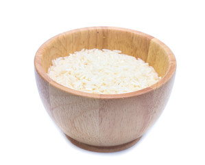 rice in bowl isolated on white background