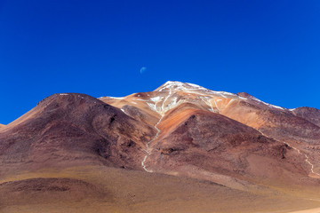 The Salvador Dali desert also known as Dali Valley, in the Eduardo Avaroa Park in Bolivia, Andes in...
