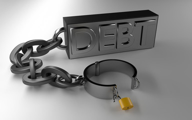 3D rendered debt free digital illustration
