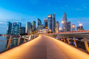 Poster Beautiful and modern Singapore city walkway view © Photo Gallery