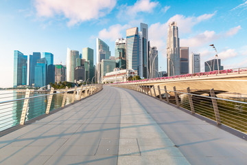 Obraz na płótnie Canvas Beautiful and modern Singapore city walkway view