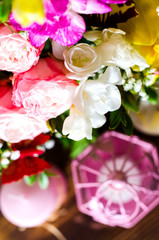 Bouquet of fresh spring flowers close up