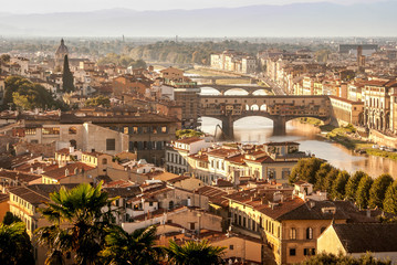Fototapeta na wymiar Florence panorama in sunset