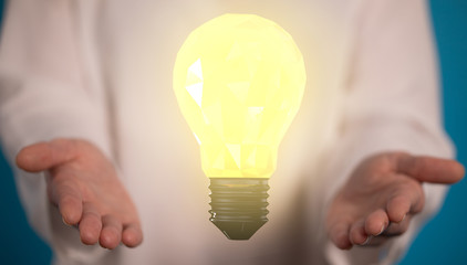 idea lamp concept in hand