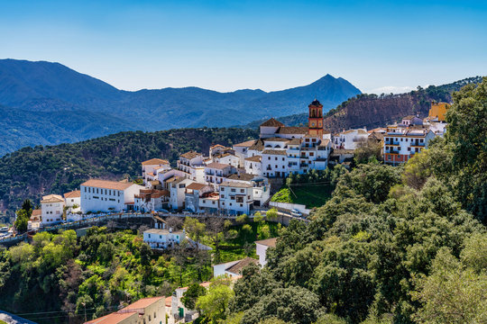White Andalusian village, pueblo blanco Algatocin. Province of Malaga, Spain