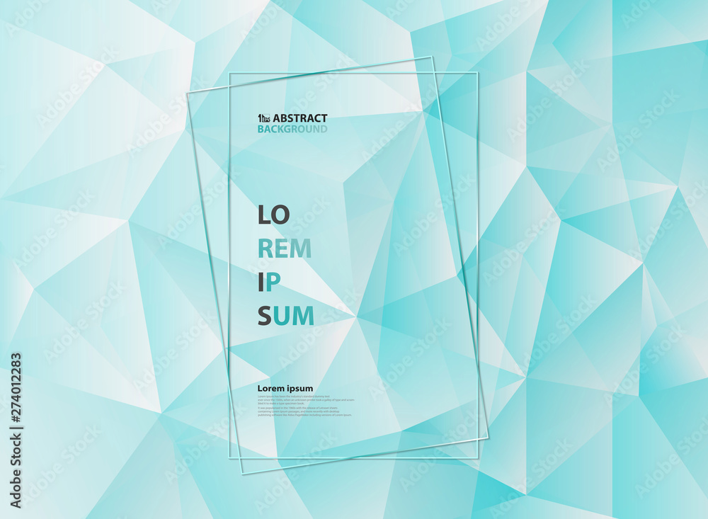 Poster abstract blue ice polygonal triangle geometric pattern design background. illustration vector eps10