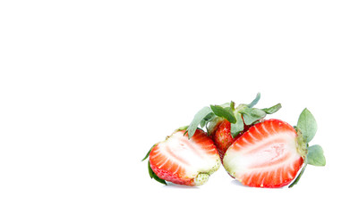 copy space strawberry isolated