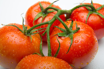 El tomate, rico en vitaminas y antioxidantes, está considerado como fruta aunque nace en una mata y es una hortaliza. Su uso en la cocina es múltiple, se pueden hacer ensaladas, zumos, salsas, se pued