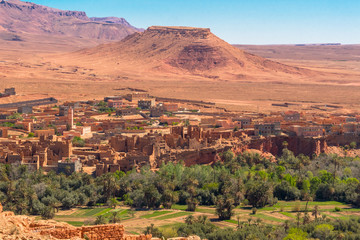 Tinghir, Morocco. General view of the town near the Toudgha Gorges