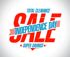 Independence day sale vector poster concept, total clearance