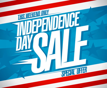 Independence day sale banner, special weekend offer design