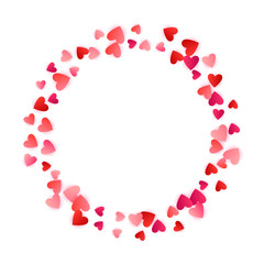 Red flying hearts bright love passion vector background.