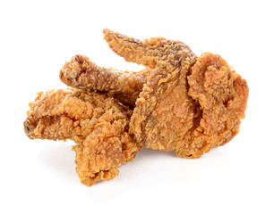 Fried chicken isolated on white background.