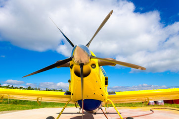 Aircraft propellers close up