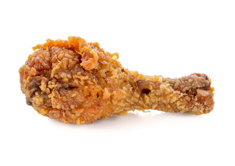 Fried chicken isolated on white background.