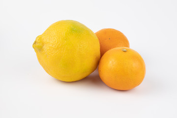 Farm fresh orange on white background