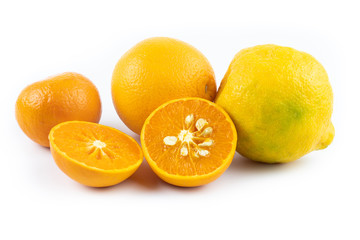 Obraz na płótnie Canvas fresh orange on white background